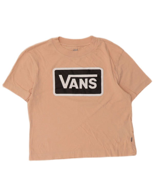 Vans Womens Crop Graphic T-Shirt Top UK 10 Small Pink Cotton