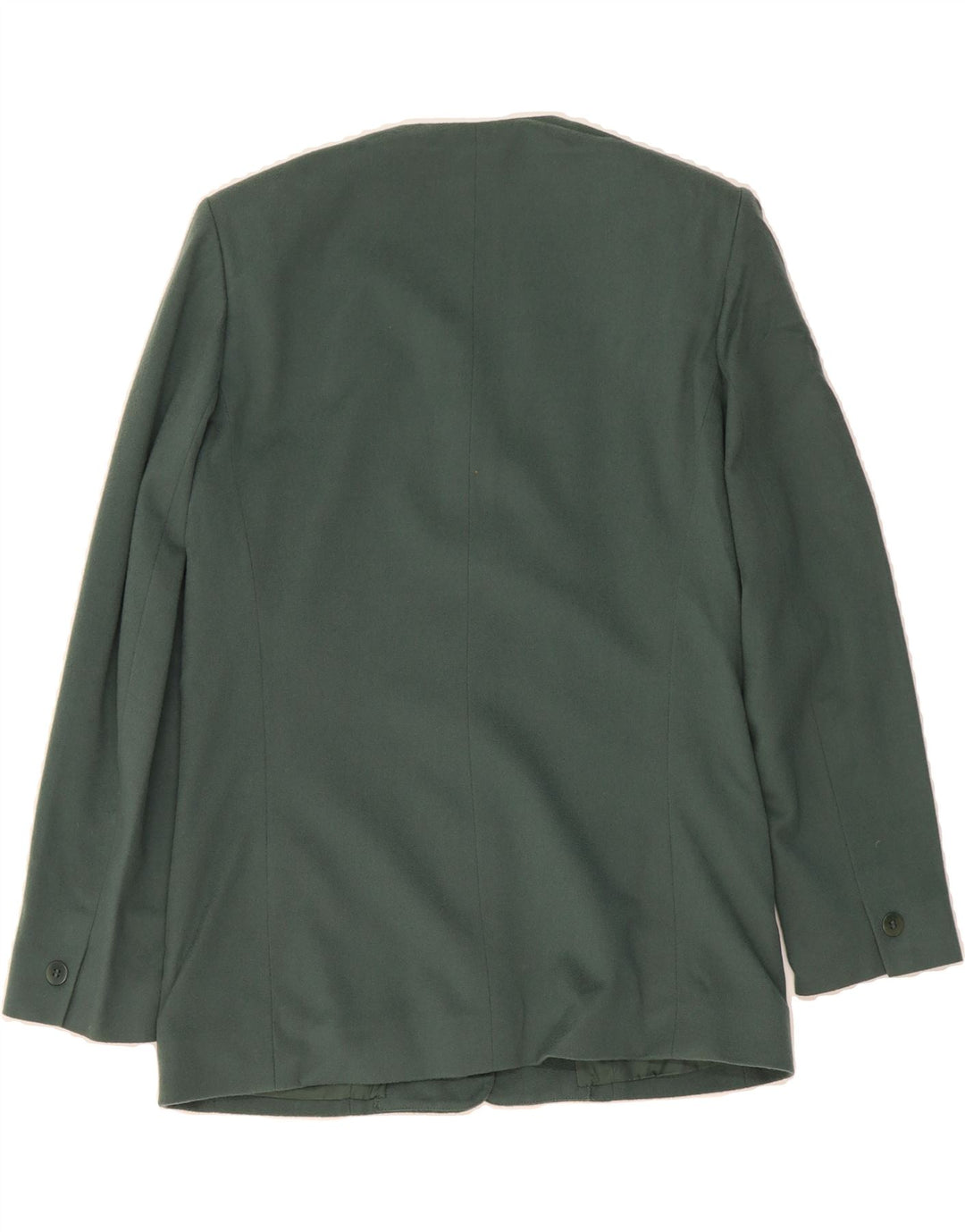 JAEGER Womens 3 Button Blazer Jacket UK 14 Medium Green Wool Vintage Jaeger and Second-Hand Jaeger from Messina Hembry 