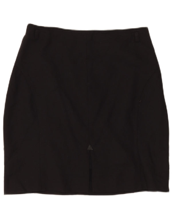 MAX & CO. Womens High Waist Mini Skirt UK 18 XL W30 Black Virgin Wool