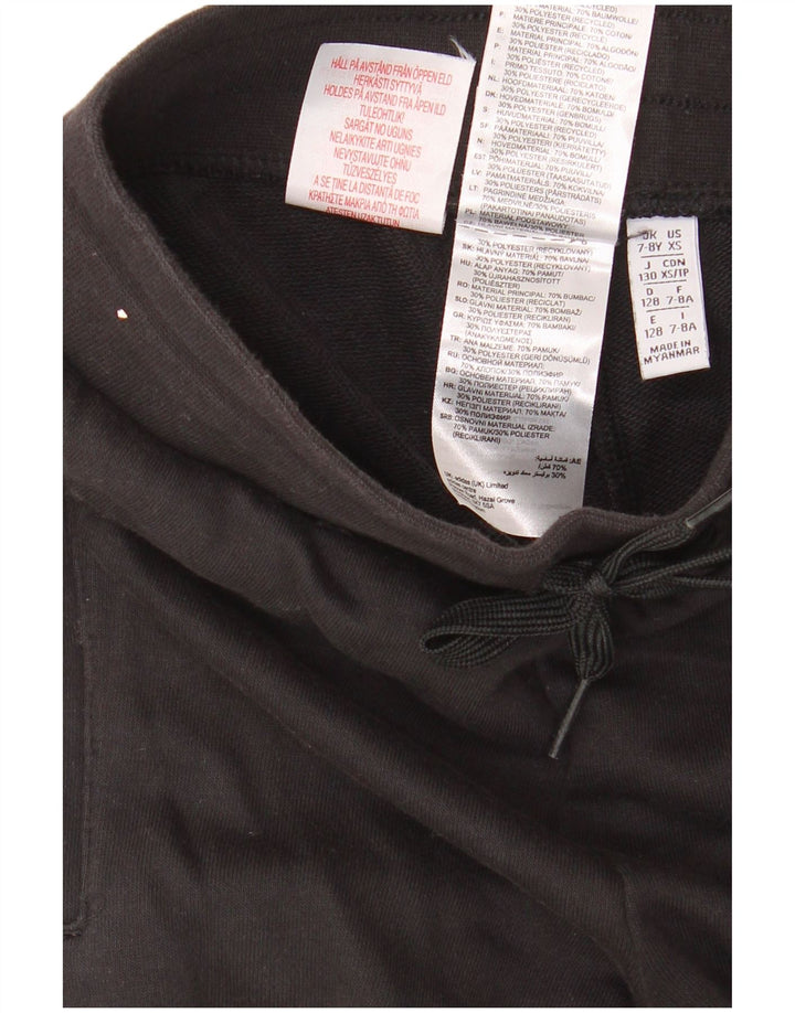 ADIDAS Boys Tracksuit Trousers Joggers 7-8 Years Black Cotton