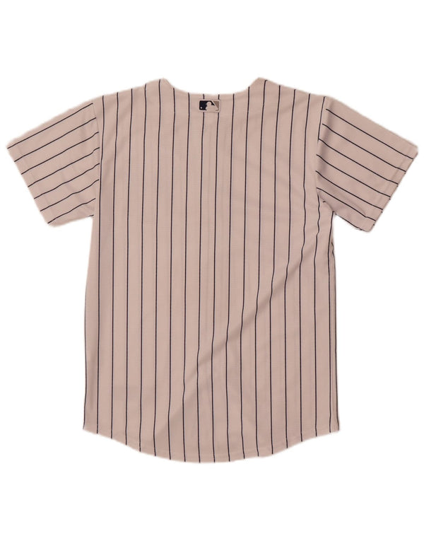 Nike Boys NBA Graphic Jersey Top 10-11 Years Medium White Striped Polyester