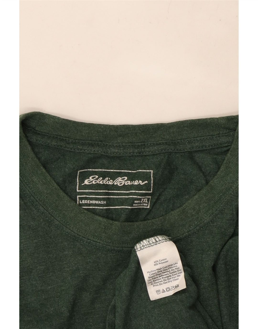 EDDIE BAUER Mens Legendwash Top Long Sleeve 2XL Green Cotton