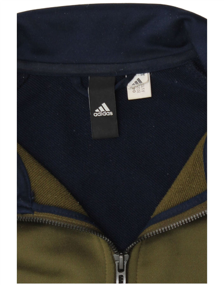 Adidas Mens Graphic Tracksuit Top Jacket Large Khaki Colourblock