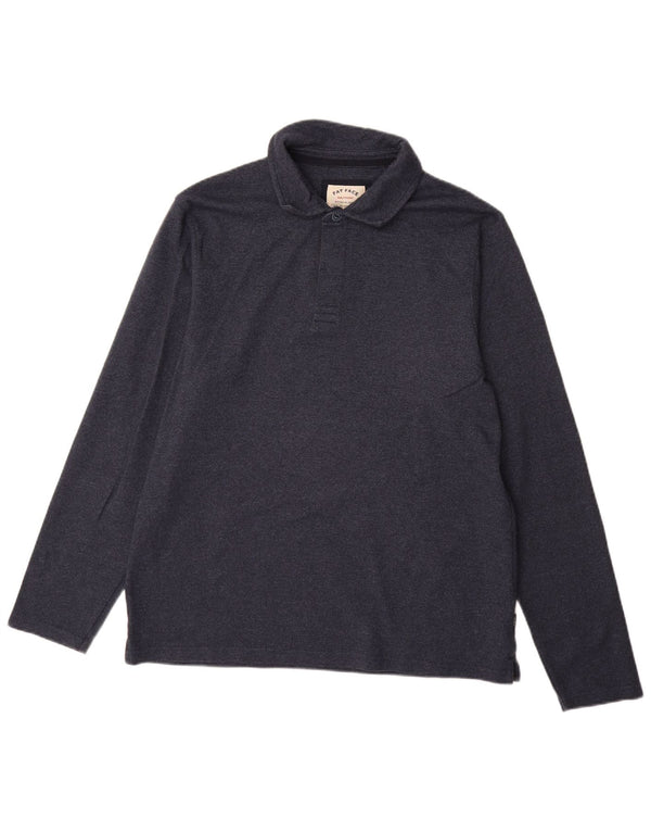 Fat Face Mens Long Sleeve Polo Shirt XL Navy Blue Cotton