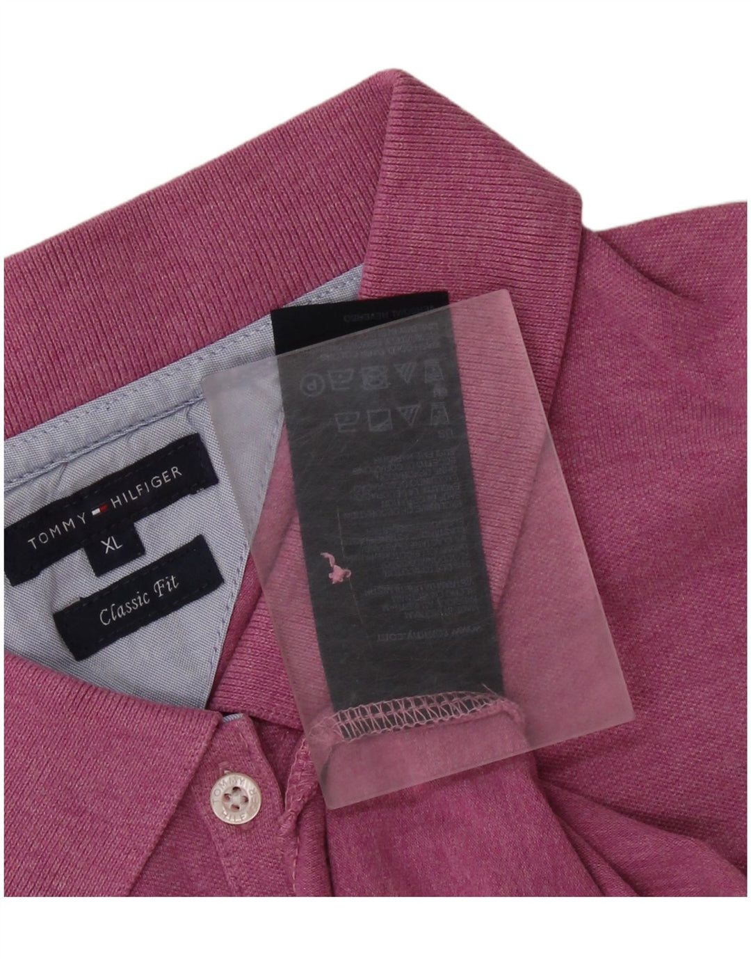 TOMMY HILFIGER Womens Classic Fit Polo Shirt UK 18 XL Pink Cotton