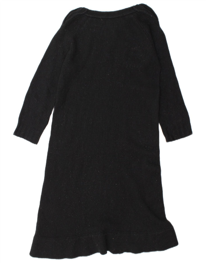 Zara Womens Jumper Dress UK 12 Medium Black Wool