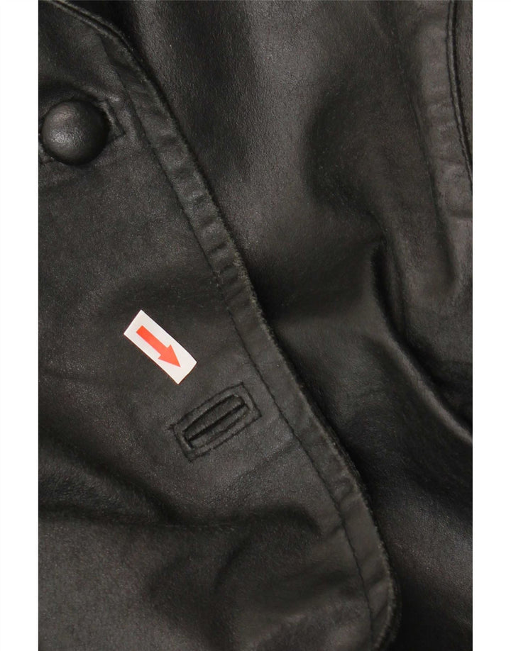 Bayside Womens Leather Jacket UK 10 Small Black