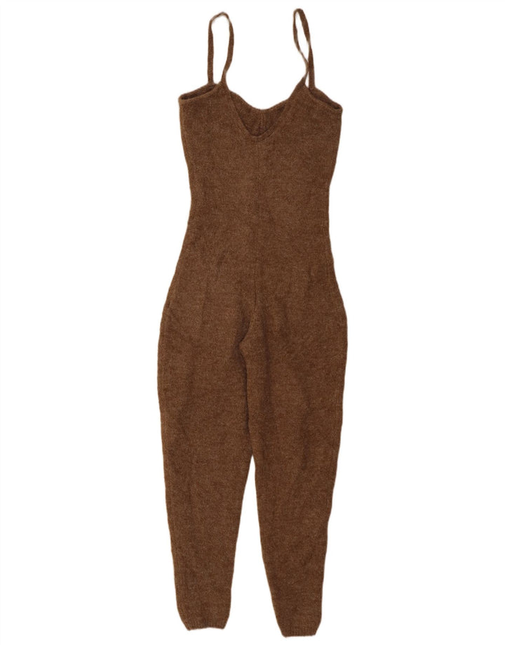 Zara Womens Sleeveless Knit Jumpsuit UK 12 Medium  Brown