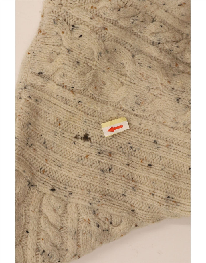 VINTAGE Womens Turtle Neck Jumper Sweater UK 18 XL Off White Flecked