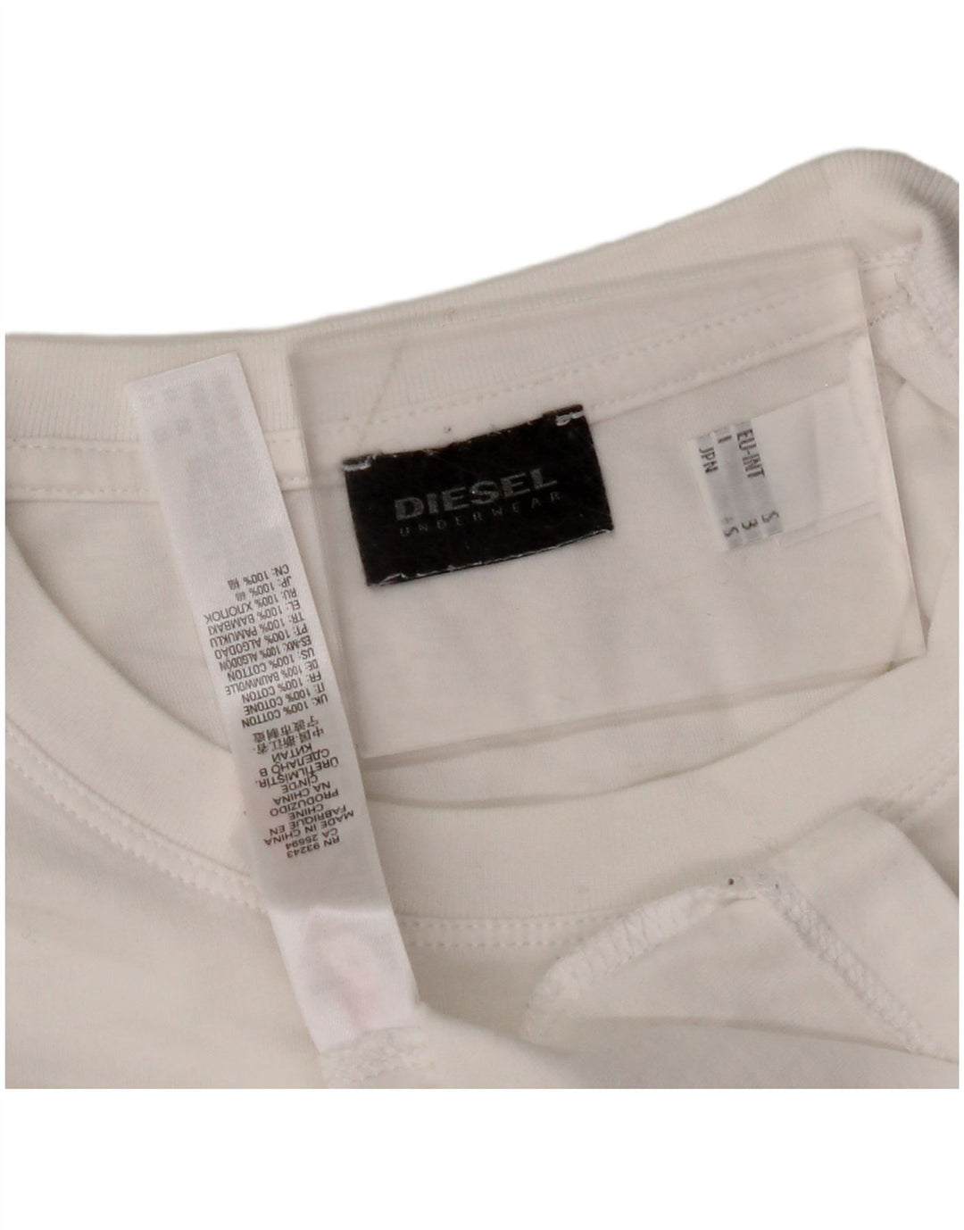 DIESEL Mens Graphic T-Shirt Top Small White Cotton