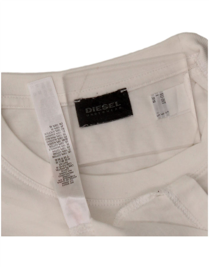 DIESEL Mens Graphic T-Shirt Top Small White Cotton