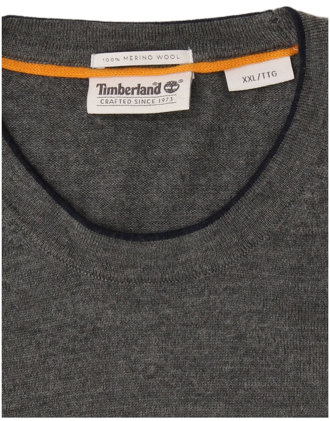 TIMBERLAND Mens Crew Neck Jumper Sweater 2XL Grey Merino Wool