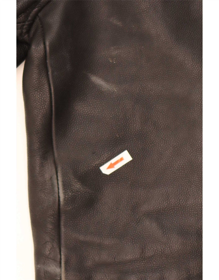 Vintage Mens Leather Biker Jacket UK 36 Small Black