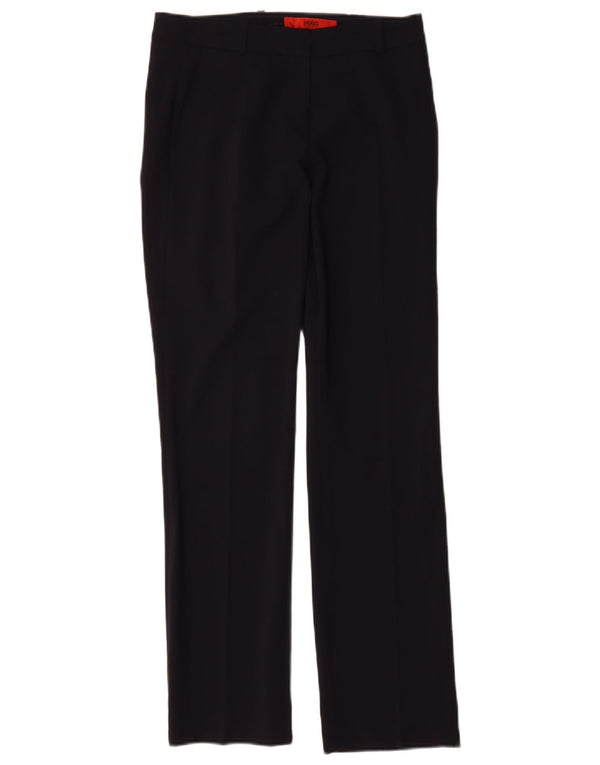 Hugo Boss Womens Straight Suit Trousers UK 6 XS W28 L30 Navy Blue Wool