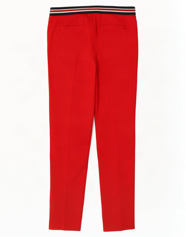 Zara Womens Slim Chino Trousers Medium W28 L27 Red Colourblock Cotton