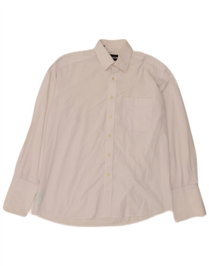 Pierre Cardin Mens Formal Shirt Size 46 41 Large White Cotton