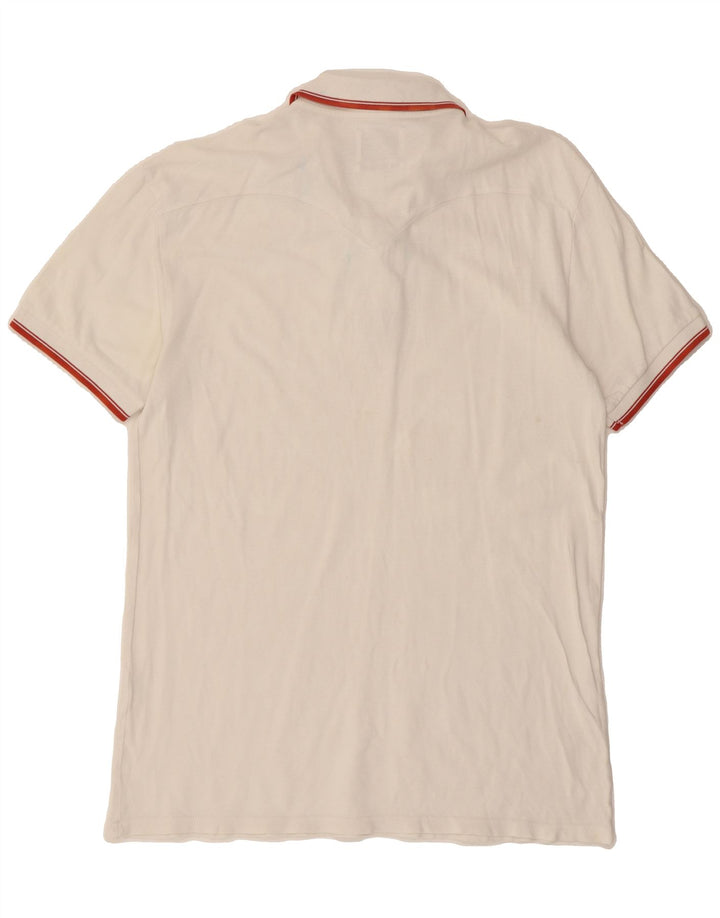 LEVI'S Mens Slim Fit Polo Shirt XL White Vintage Levi's and Second-Hand Levi's from Messina Hembry 