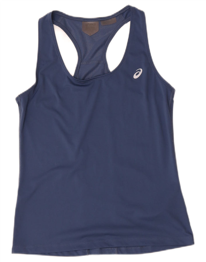 Asics Womens Vest Top UK 14 Large Navy Blue Polyester