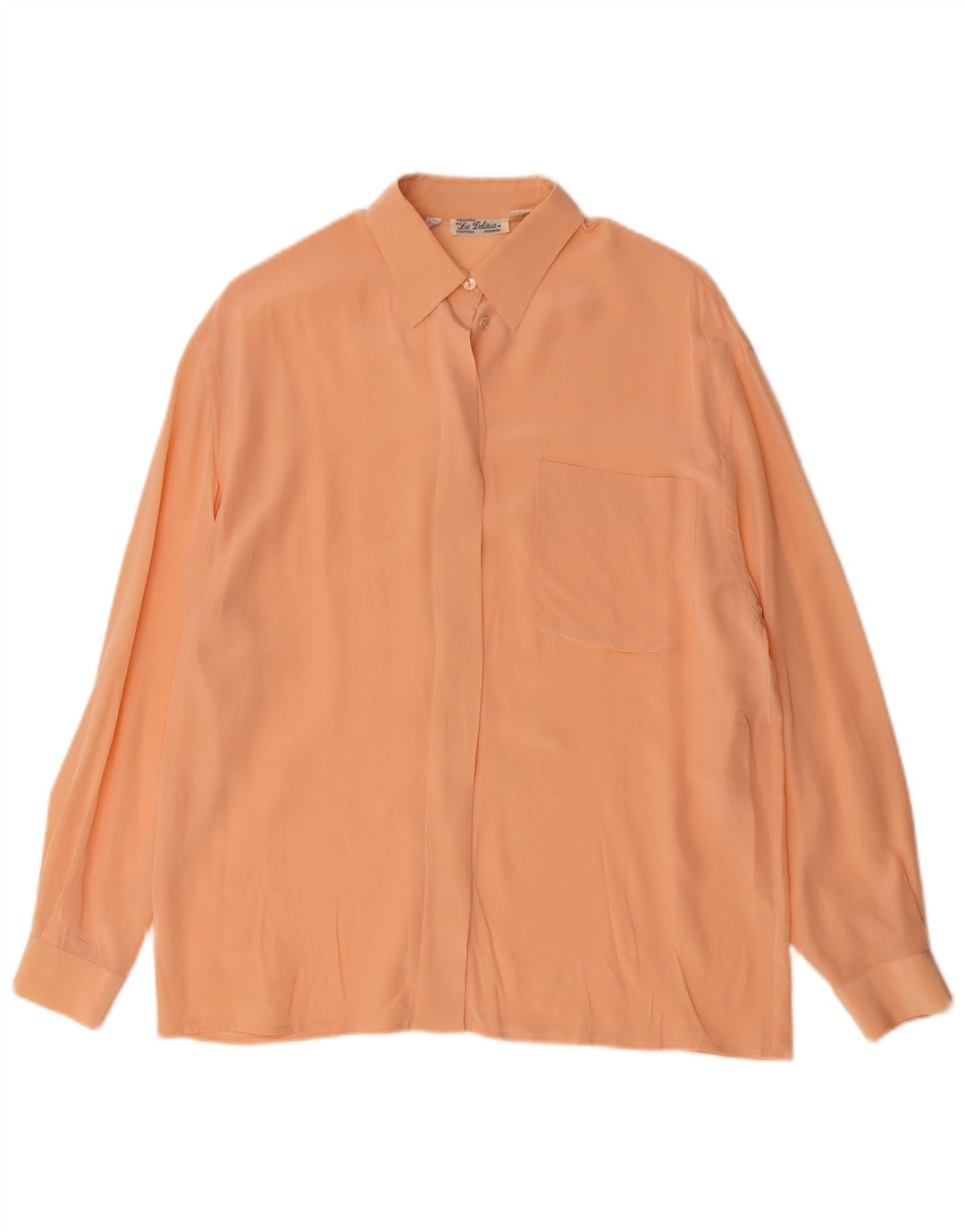 Vintage Womens Oversized Shirt Blouse UK 10 Small  Pink Silk