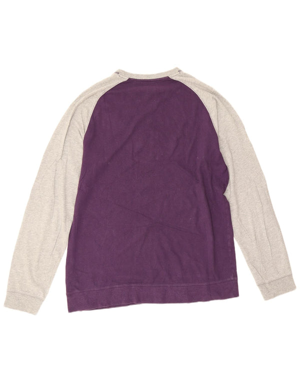 Nike Mens Standard Fit Sweatshirt Jumper UK 42/44 Large Purple Colourblock