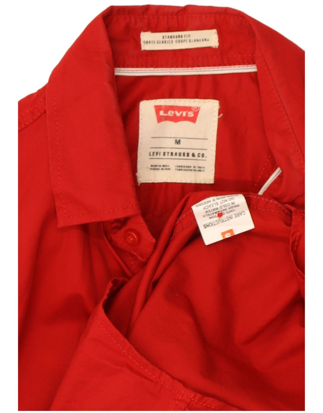 Levi's Mens Standard Fit Shirt Medium Red Cotton