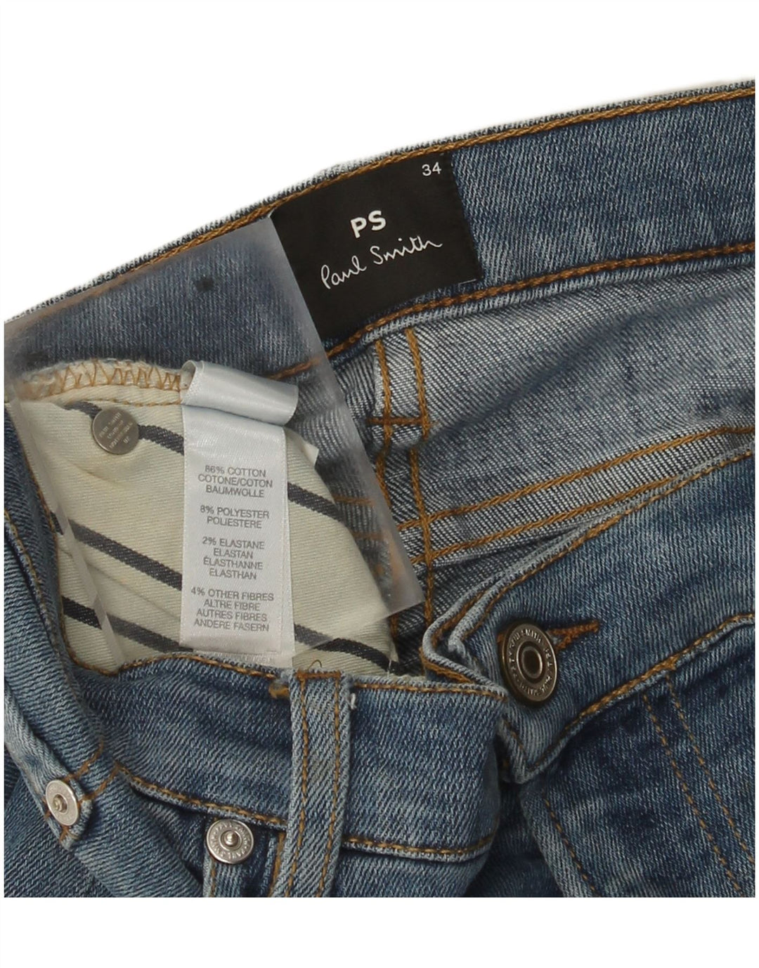 Paul Smith Mens Slim Jeans W34 L33 Blue Cotton