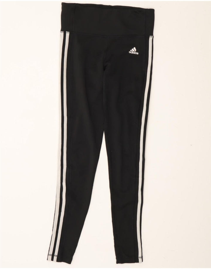 ADIDAS Womens Climalite Leggings UK 8/10 Small  Black Polyester Vintage Adidas and Second-Hand Adidas from Messina Hembry 