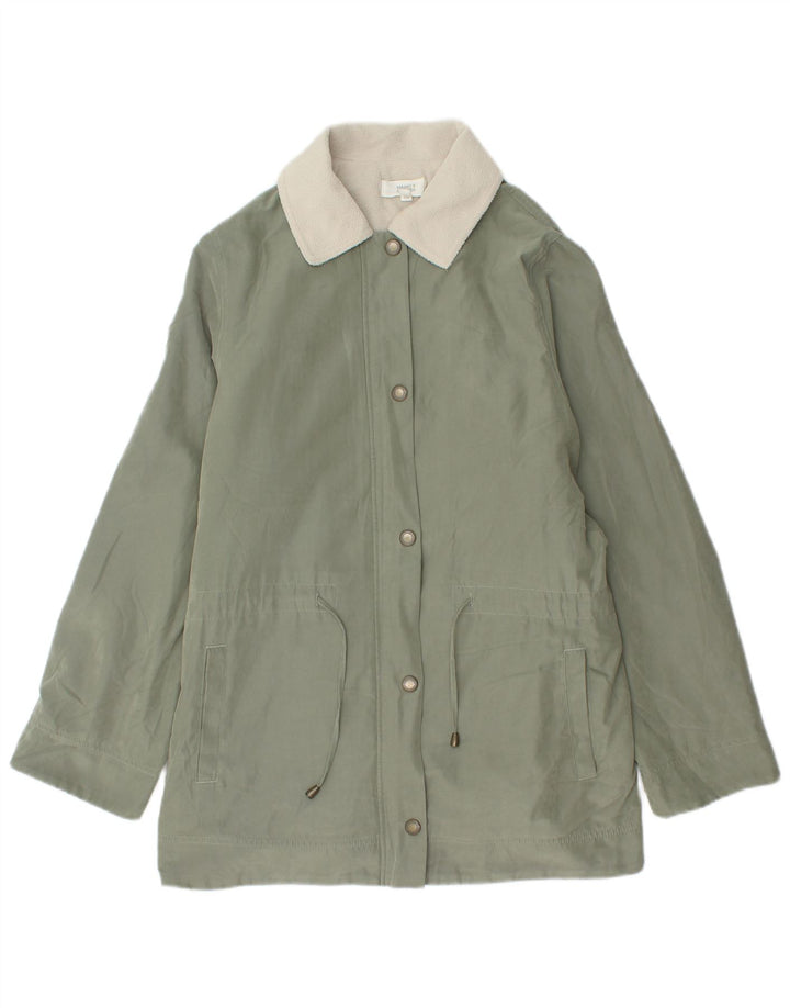Marks & Spencer Womens Oversized Sherpa Parka Jacket UK 14 Large Green