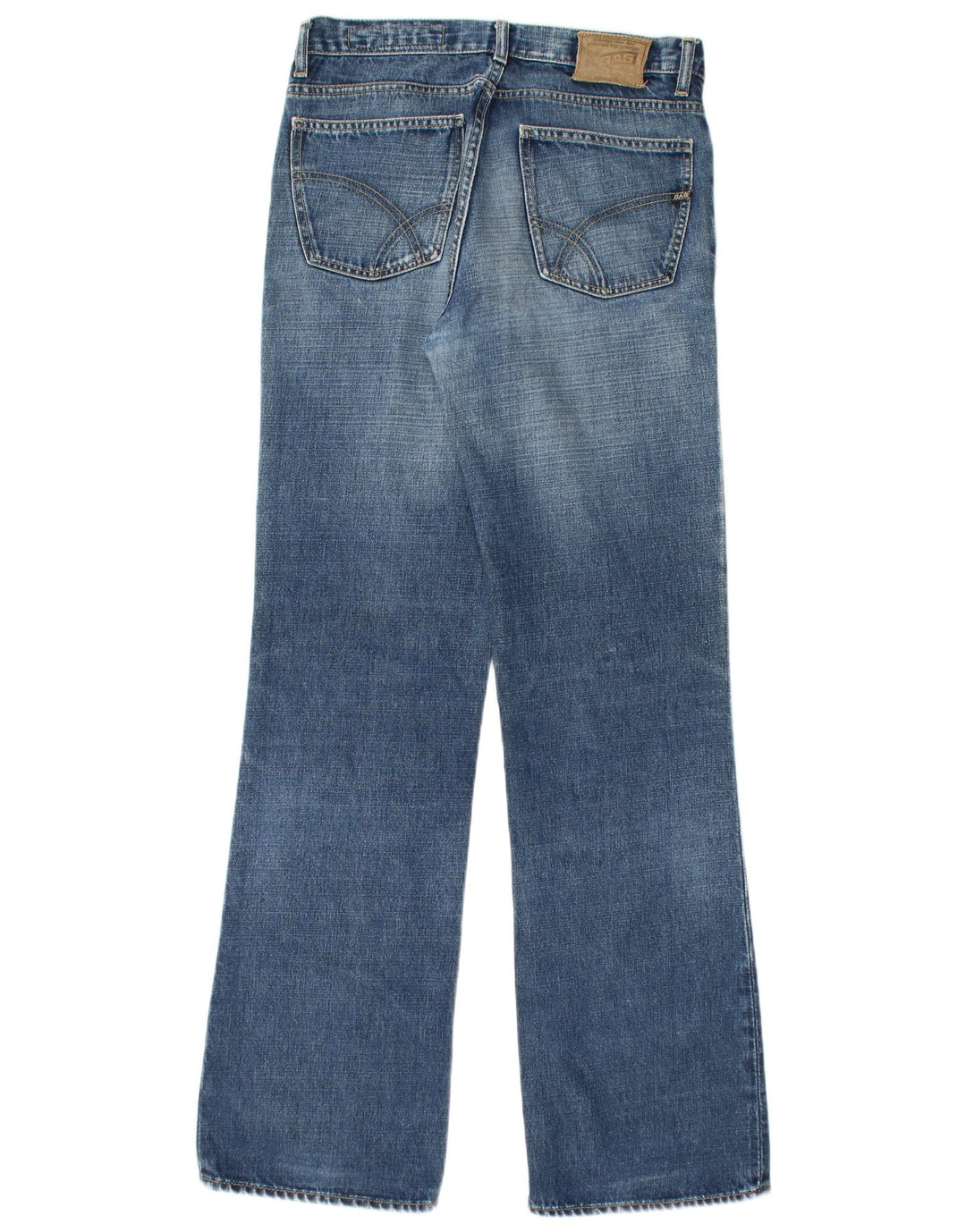 Gas Mens Bootcut Jeans W34 L34 Blue Cotton