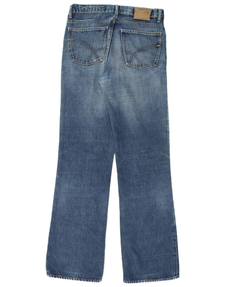 Gas Mens Bootcut Jeans W34 L34 Blue Cotton