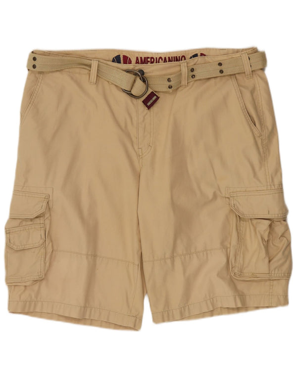 AMERICANINO Mens Cargo Shorts IT 58 4XL W42 Beige