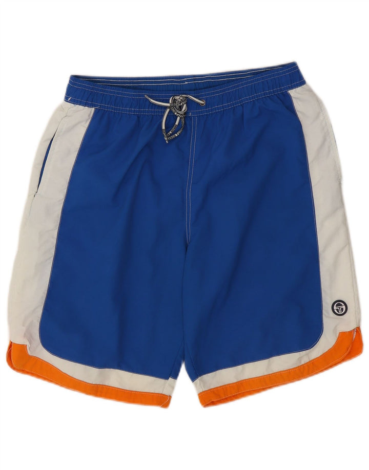 Sergio Tacchini Mens Swimming Shorts Medium Blue Colourblock Polyamide