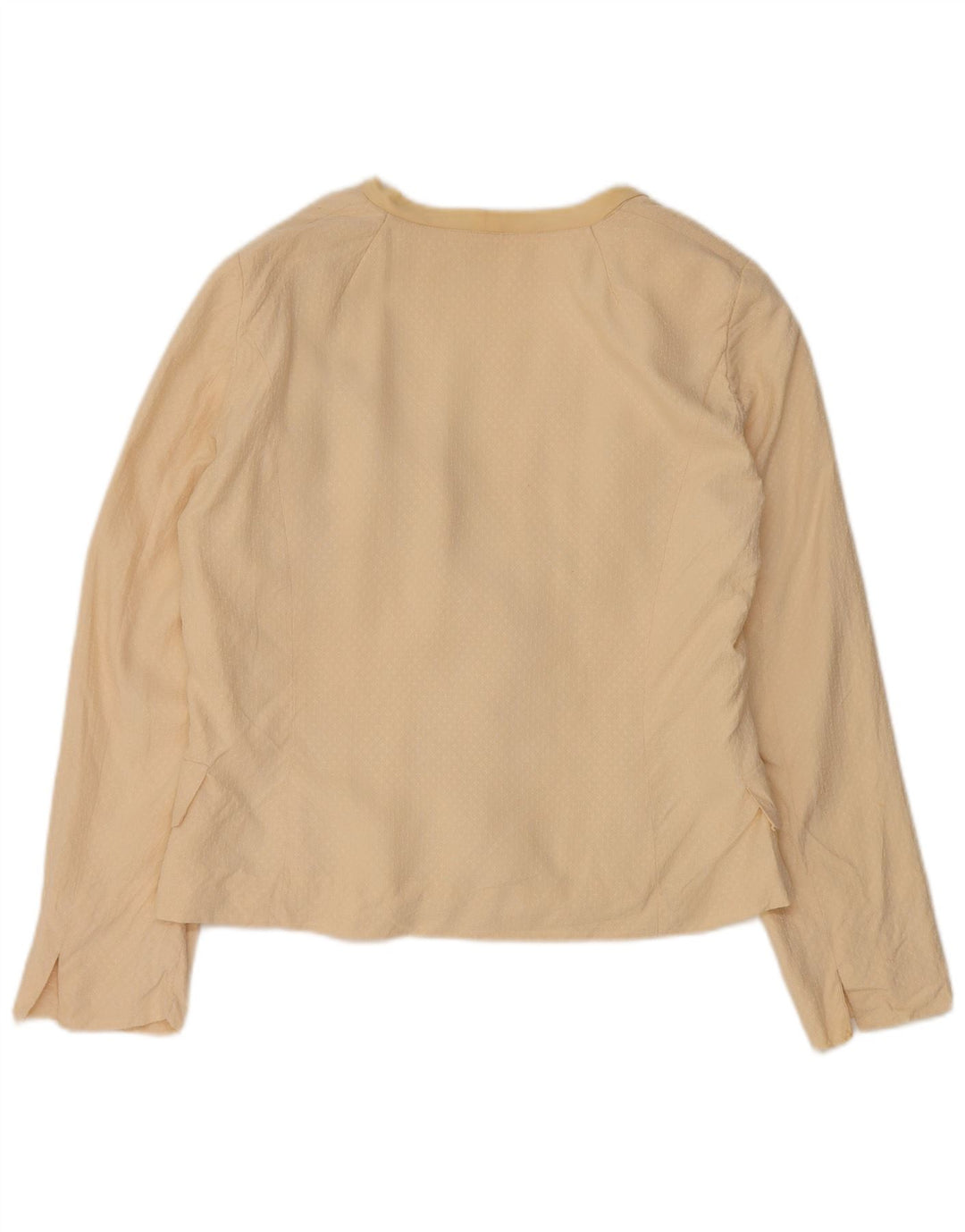 Vintage Womens 3 Button Blazer Jacket UK 14 Medium Beige Silk
