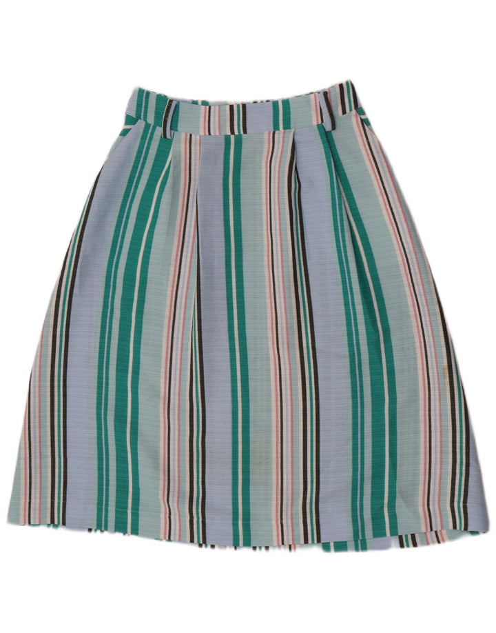Oasis Womens A-Line Skirt UK 10 Small W27  Blue Striped Polyester