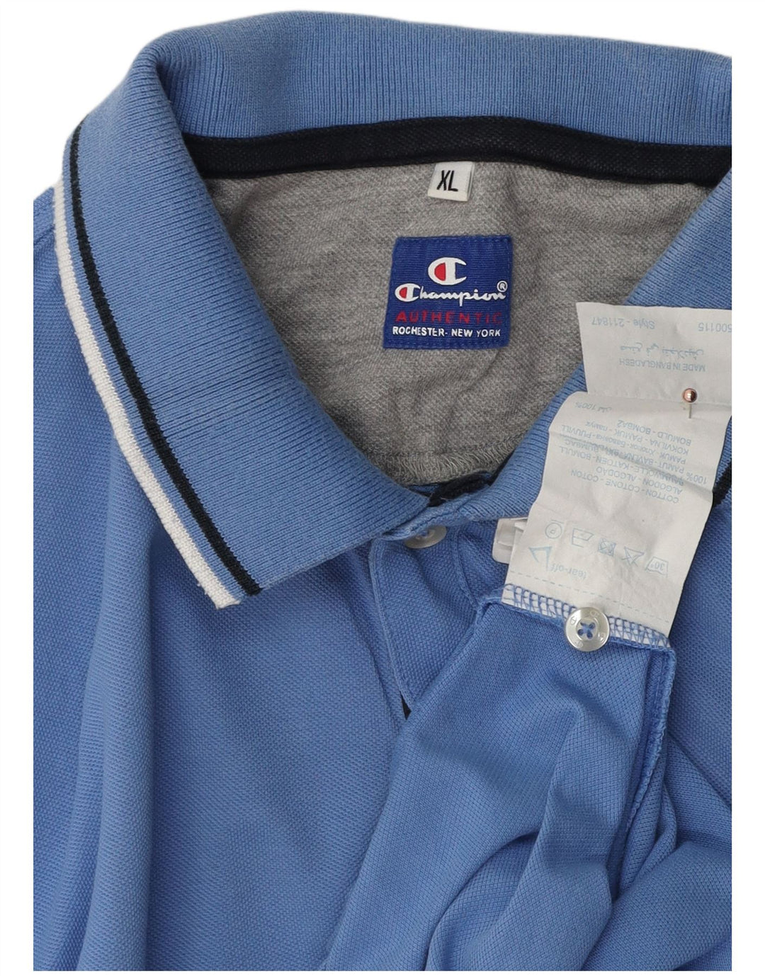 CHAMPION Mens Polo Shirt XL Blue Cotton