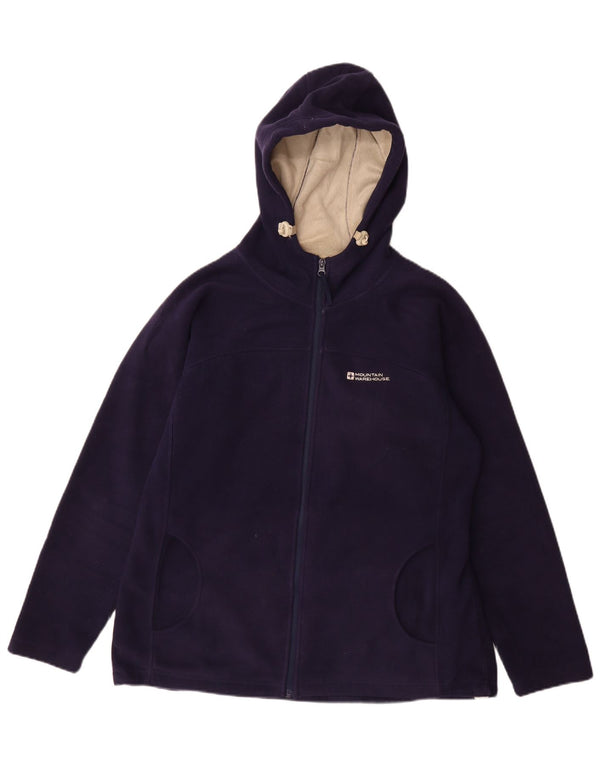 MOUNTAIN WAREHOUSE Womens Hooded Fleece Jacket UK 16 Large  Navy Blue