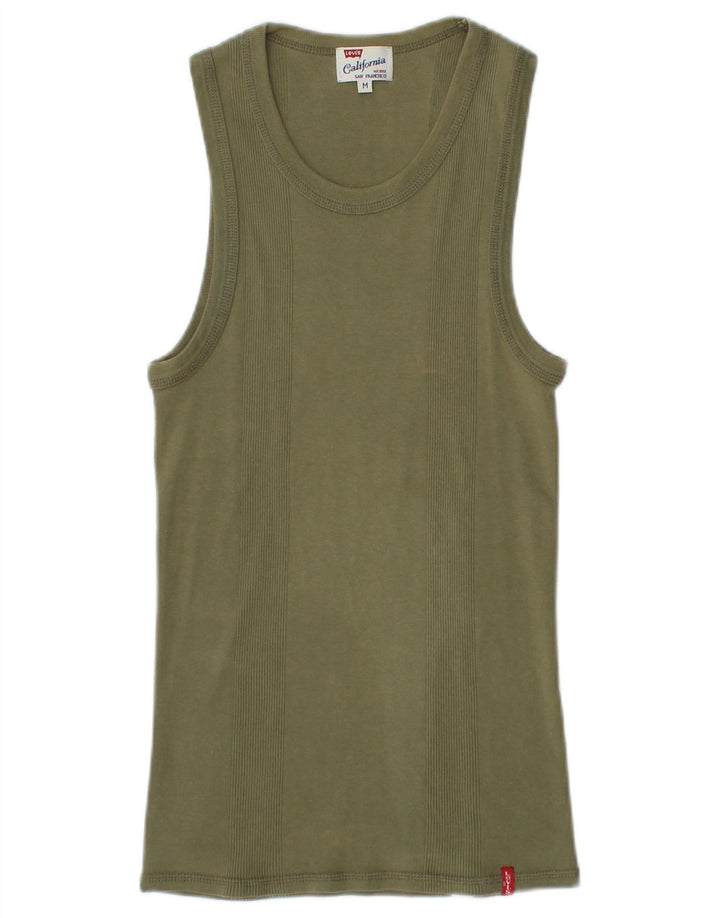 Levi's Womens Vest Top UK 12 Medium Khaki