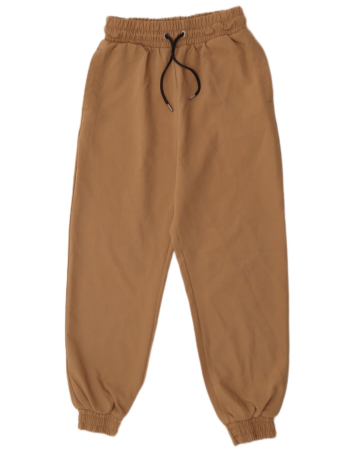 Zara Womens Tracksuit Trousers Joggers UK 12 Medium Brown Polyester