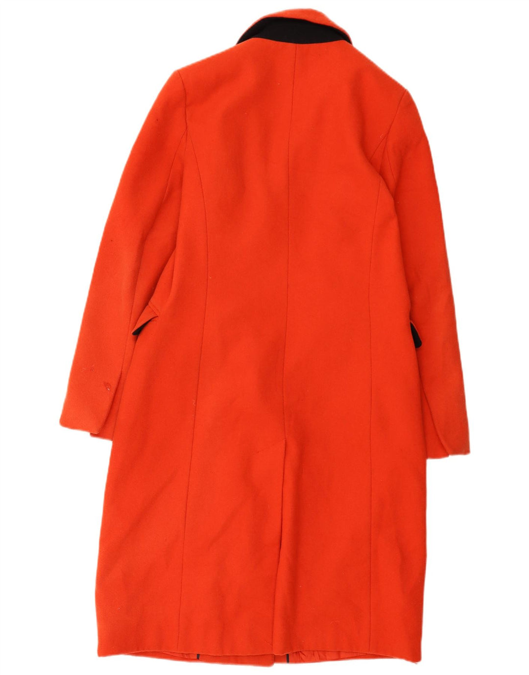 Topshop Womens Double Breasted Coat UK 10 Small Orange Wool