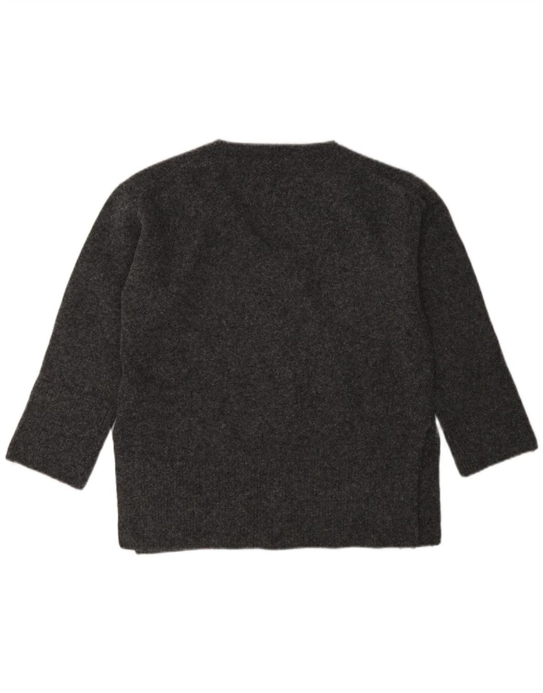 MASSIMO DUTTI Womens V-Neck Jumper Sweater UK 10 Small Grey Wool