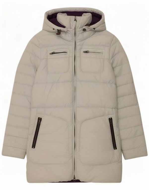 Think Pink Womens Hooded Padded Coat UK 10 Small Off White Polyamide