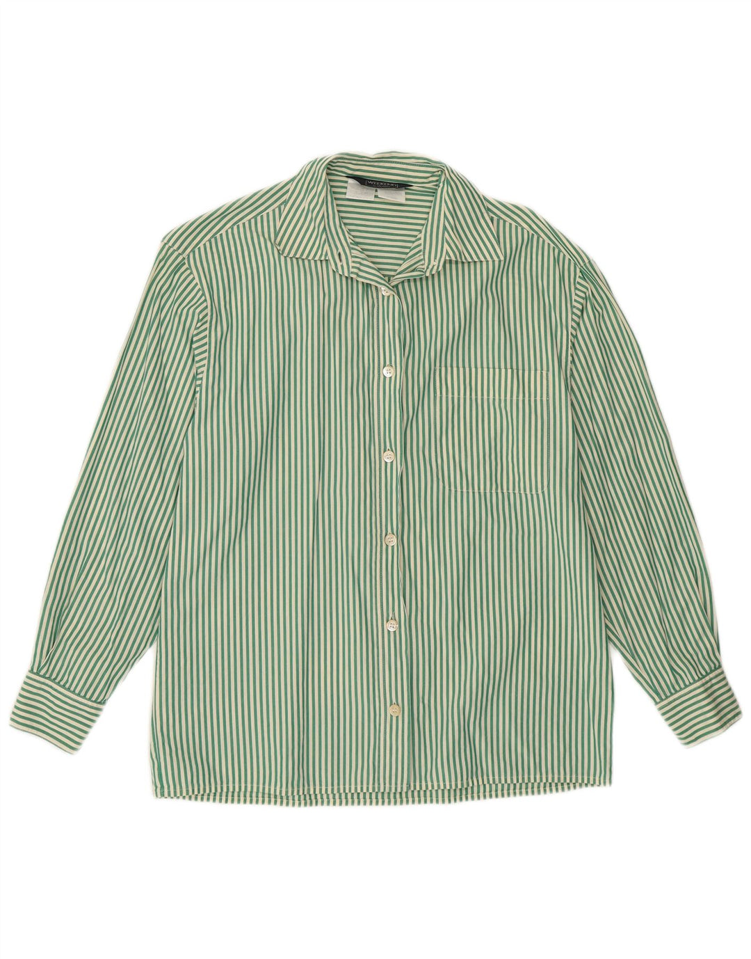 MAX MARA Womens Weekend Shirt UK 16 Large Green Pinstripe