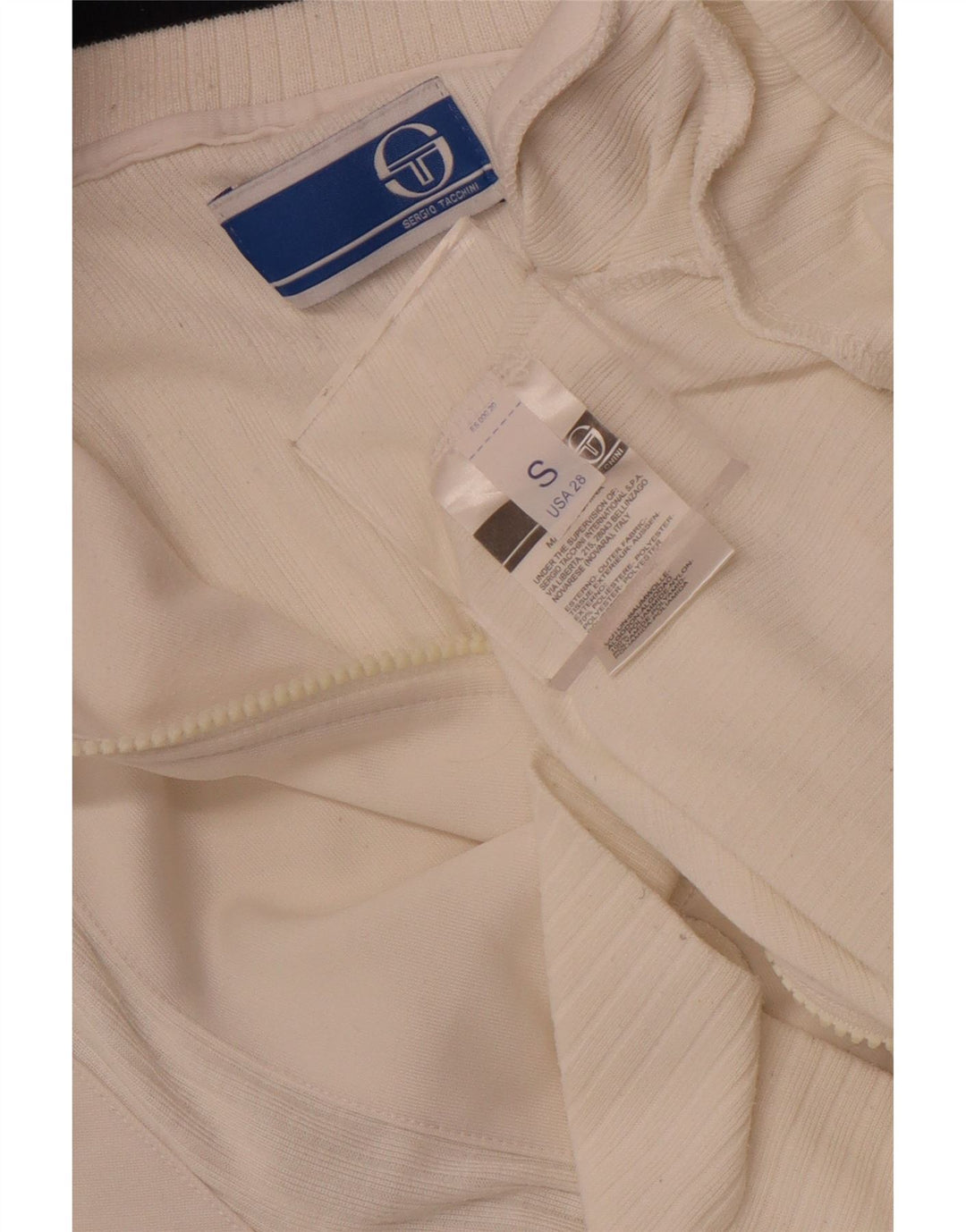 Sergio Tacchini Mens Tracksuit Top Jacket Small White Colourblock Polyester