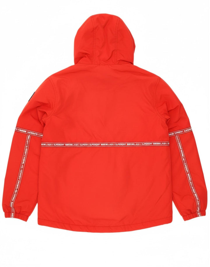 SUPERDRY Womens Oversized Graphic Windbreaker Jacket UK 8 Small  Red