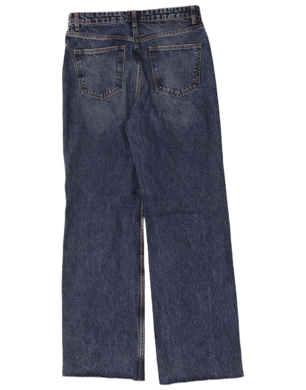 Zara Womens Wide Leg Jeans EU 44 XL W34 L34 Blue Cotton