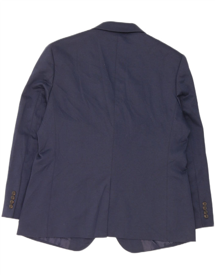 Marks & Spencer Mens 2 Button Blazer Jacket UK 44 XL Navy Blue Polyester