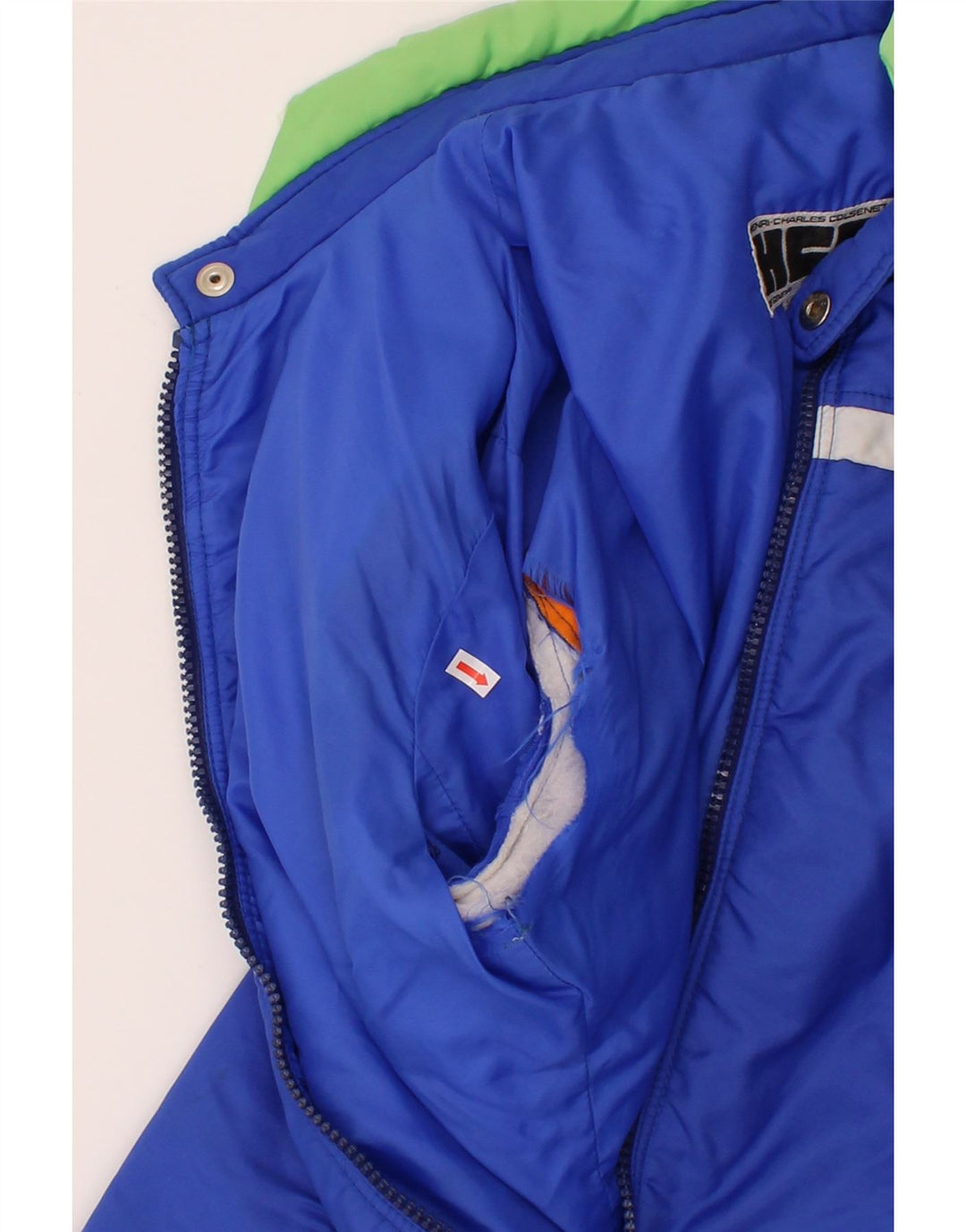 HENRI CHARLES COLSENET Womens Windbreaker Jacket IT 52 2XL Blue Vintage HENRI CHARLES COLSENET and Second-Hand HENRI CHARLES COLSENET from Messina Hembry 