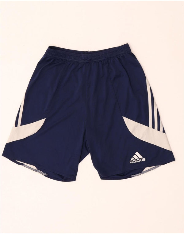 Adidas Mens Climalite Sport Shorts Small  Navy Blue Colourblock Polyester