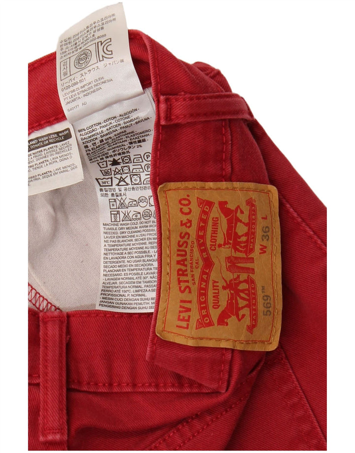 LEVI'S Mens 569 Denim Shorts W36 Large  Red Cotton