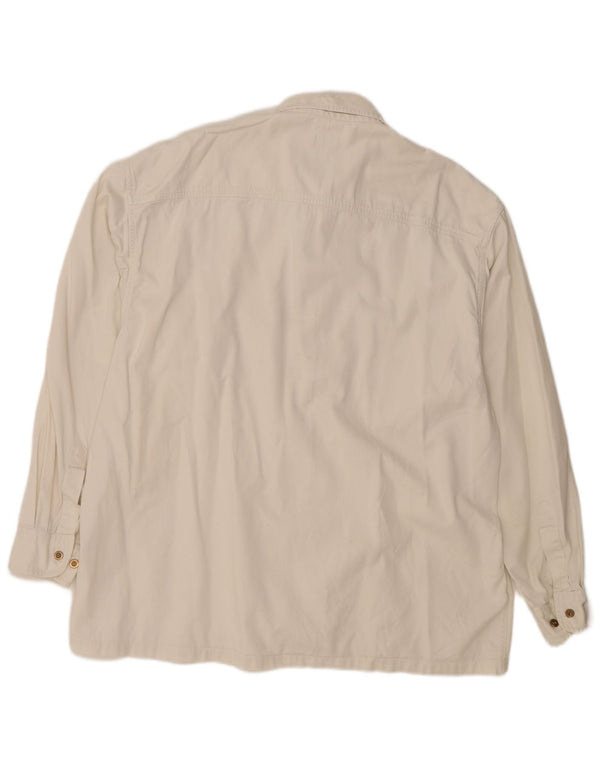 Berto Lucci Mens Denim Shirt XL White Cotton